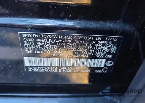 2016 Lexus Gs 200T Base z USA, uszkodzony, nr VIN JTHBA1BL2GA000474